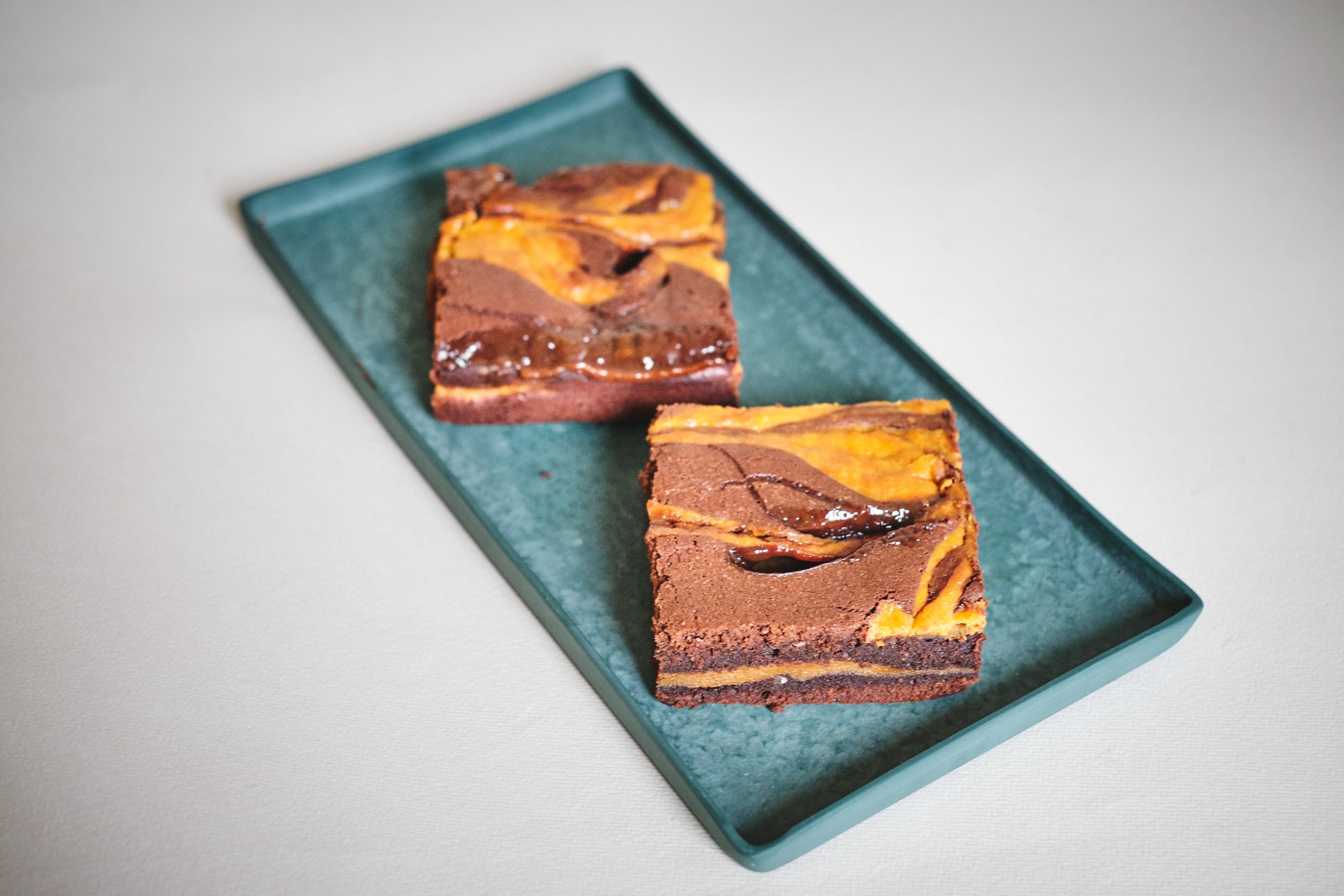 Soolakaramelli-kõrvitsa brownie